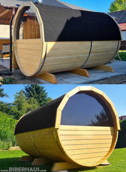 SAUNA Ogrodowa 300 cm + OKNO 50% + PRZEBIERALNIA +GRATIS Beczka +Akces