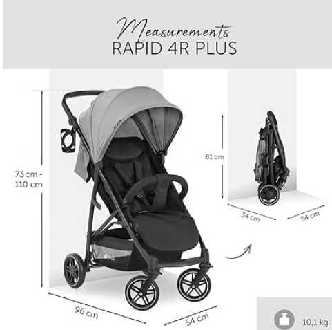 Wózek wielofunkcyjny 4W1 Hauck rapid 4R trio set grey W921