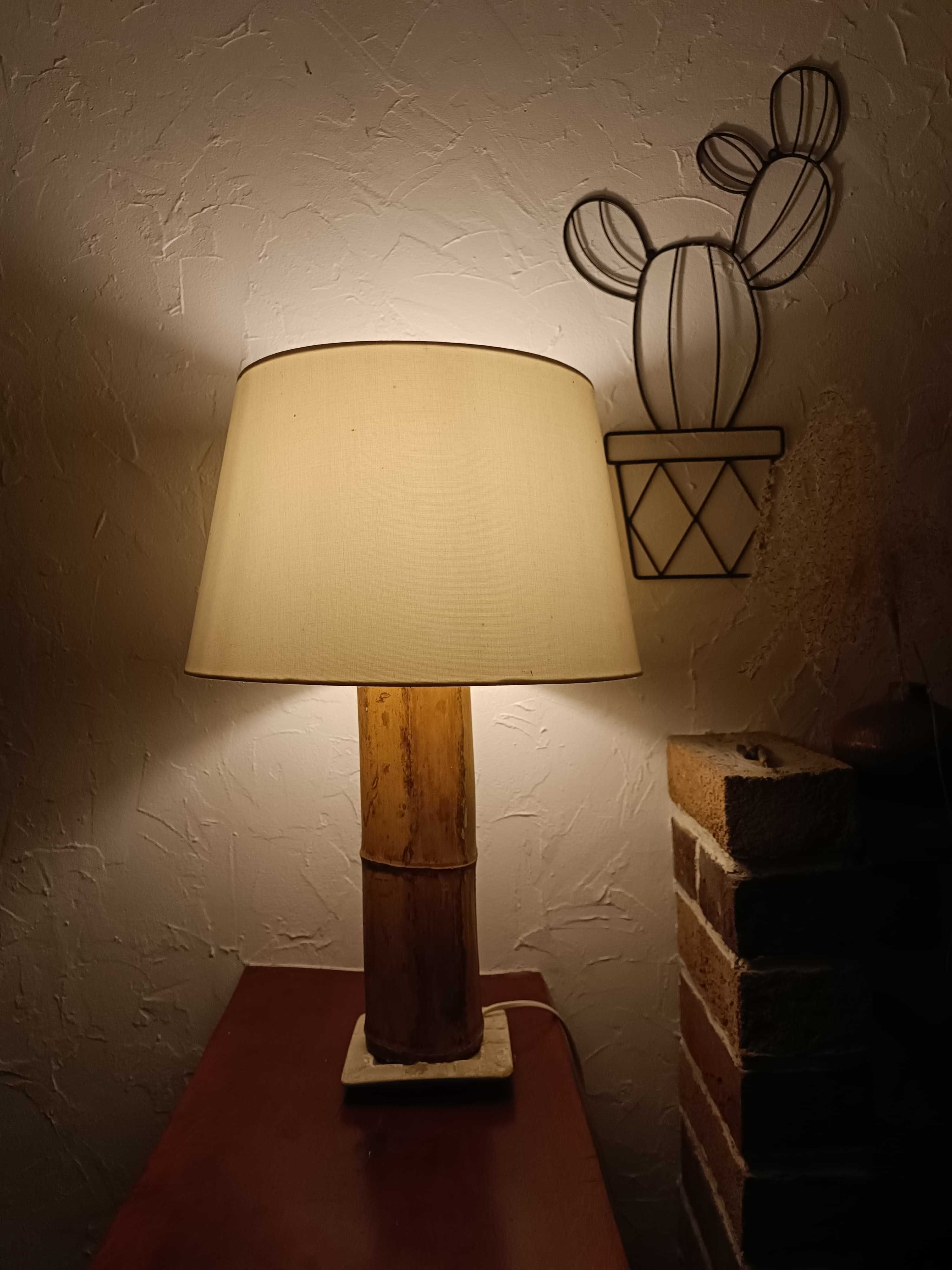 * HIT *Lampa z drewna bambusa z kloszem oryginalna własnoręczna