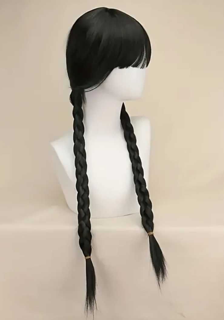 Nowa peruka Wednesday Addams włosy przebranie akcesoria