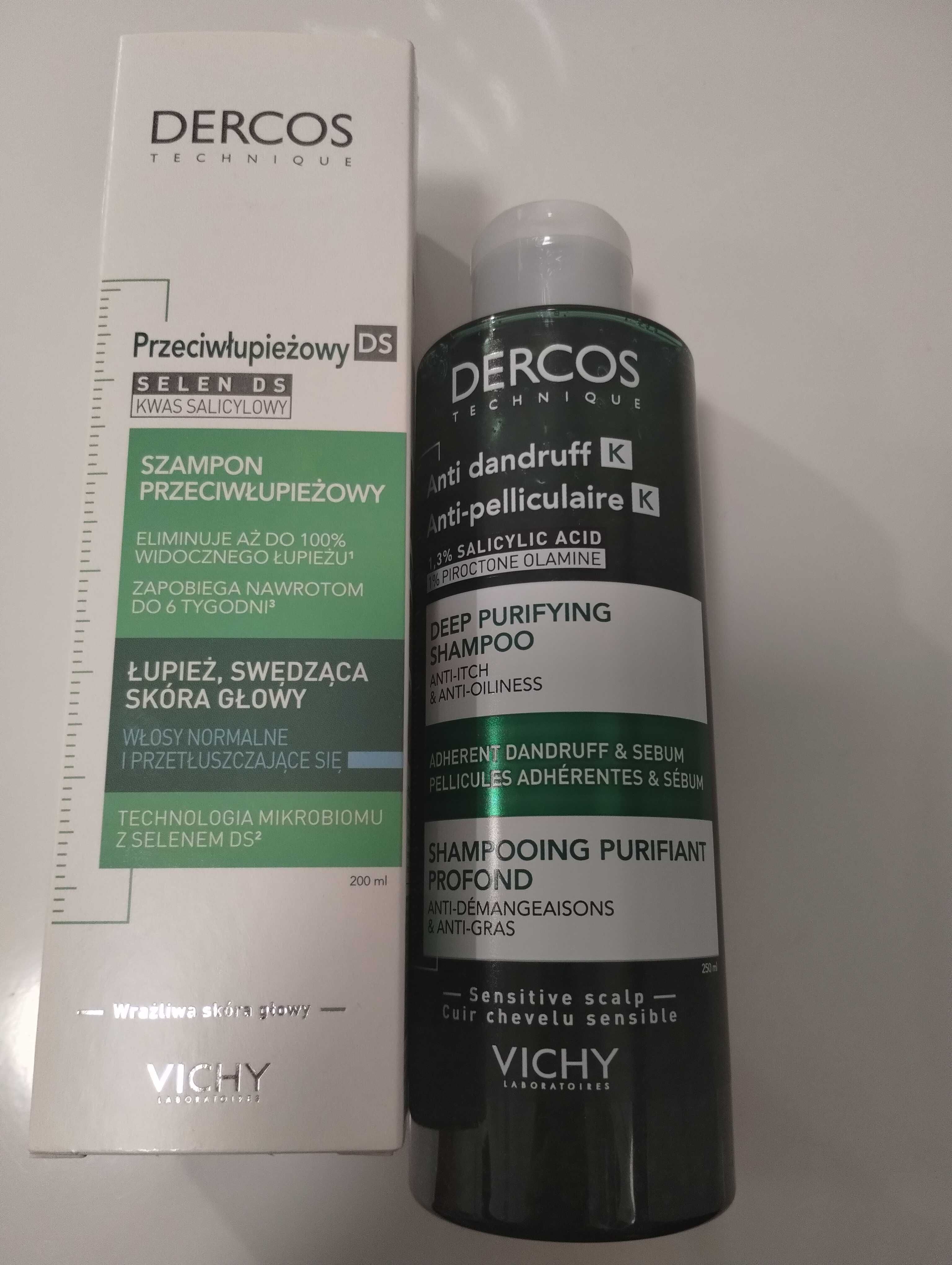 DERCOS Vichy dwa szampony przeciwłupieżowe