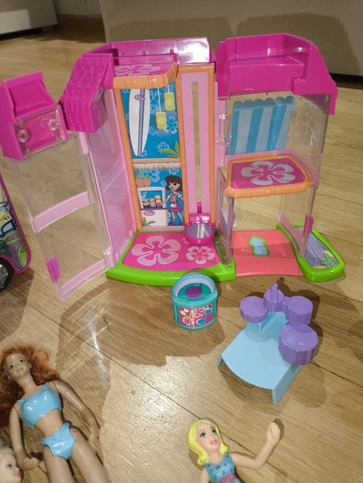 Zestaw Polly pocket z 2003r surf diner plus autobus kamper restauracja