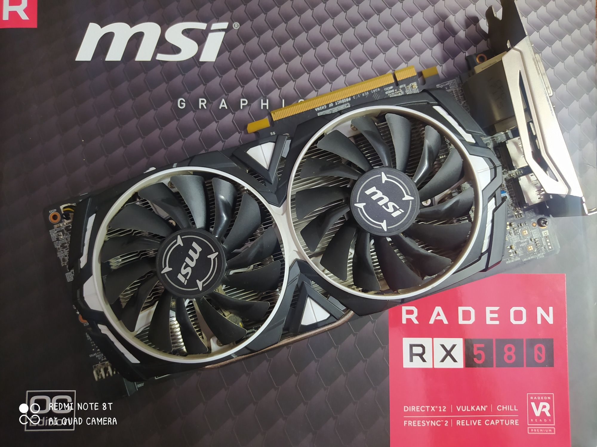 Відеокарта MSI Armor rx580 8gb