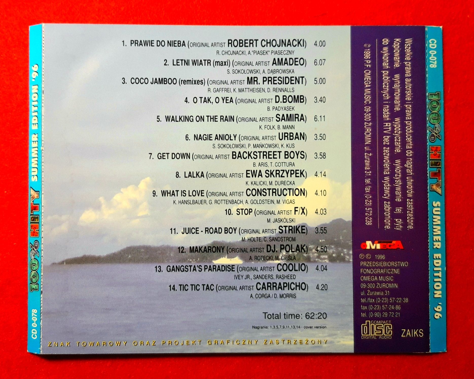 100% Hity (The Summer Edition 96) CD, 1996