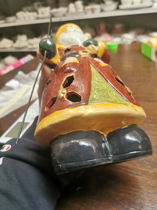 Świecznik Lampion Mikołaj na podgrzewacz Święta