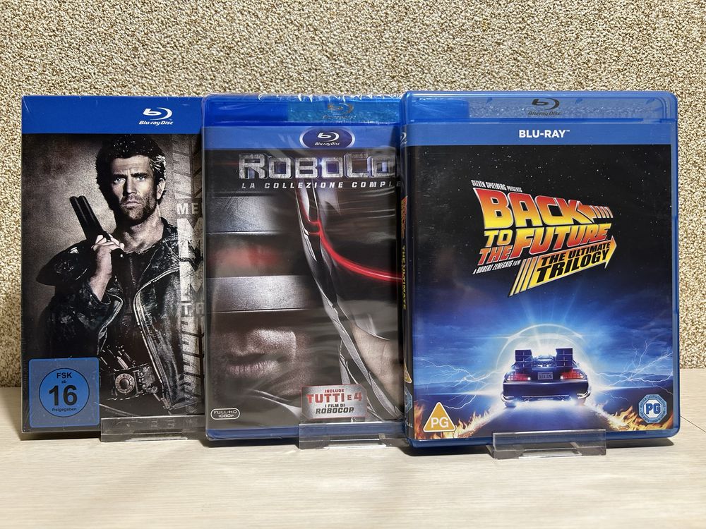 Blu-ray издания Назад в будущее1-3/РобоКоп 1-4/Безумный Макс 1-3