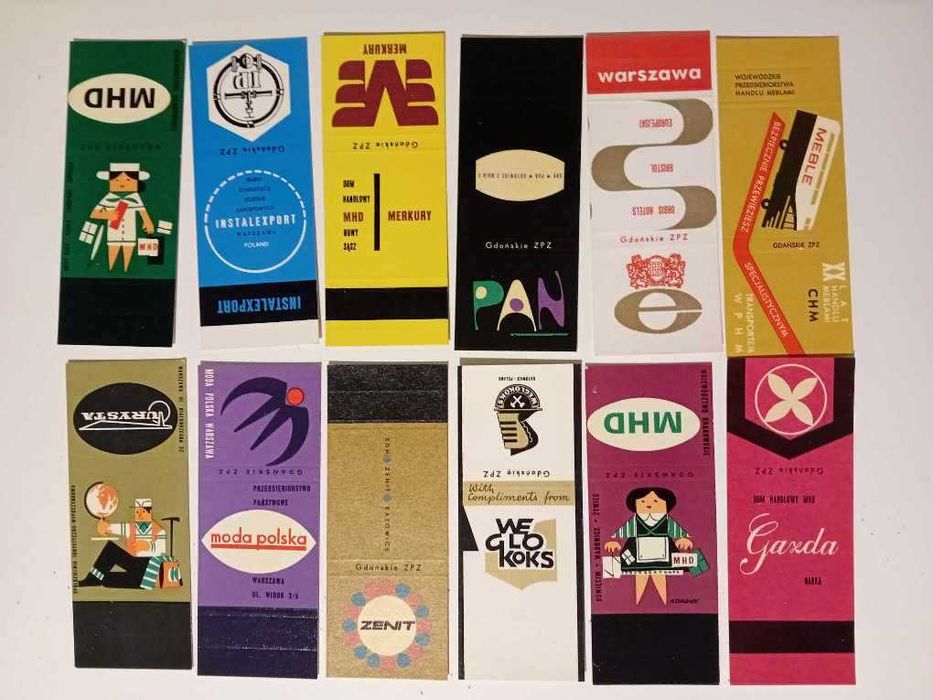 Pudełka do zapałek z etykietami