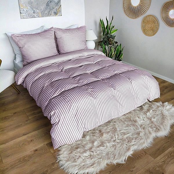 Pościel 140x200 MIKROFIBRA poszewka 70x80 KOMPLET Eusebia Home W PASY