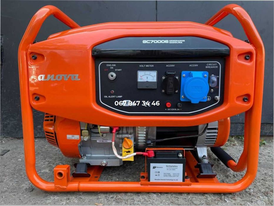 Генератор 7.0 КВт з електростартером ANOVA GC7000E Іспанія 230V Бензин