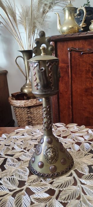 Lampa oliwna mosiężna