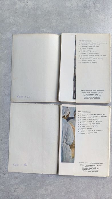 Dwa stare zestawy pocztówek z 1966 r. – reprodukcje obrazów z muzeów r