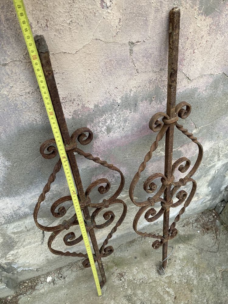 Dwa stare kute elementy furtki bramy ogród metaloplastyka