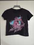 Bawełniana koszulka krótki t-shirt crop top z dinozaurem Bershka xs
