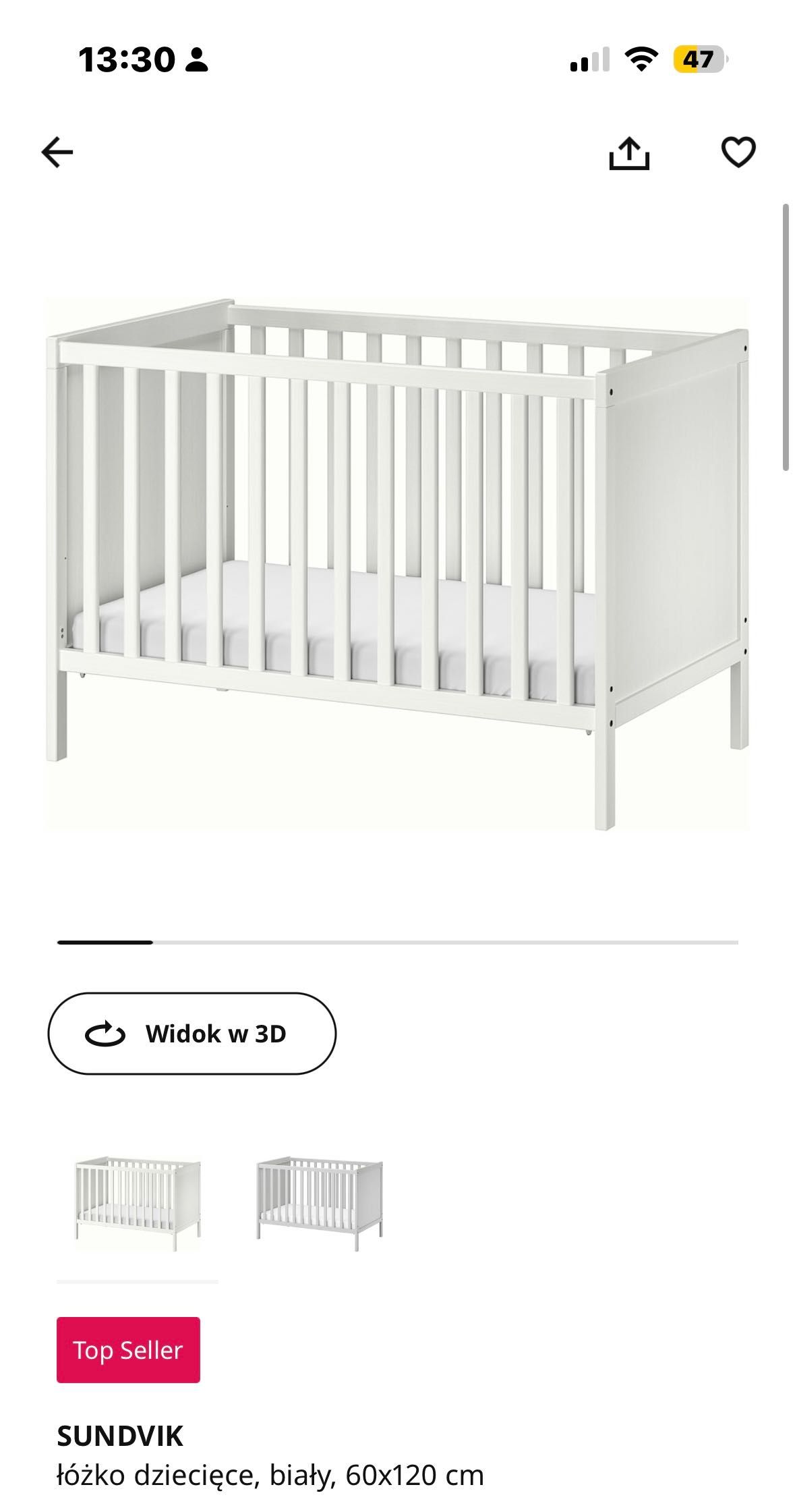 Łóżeczko dziecięce Ikea z akcesoriami