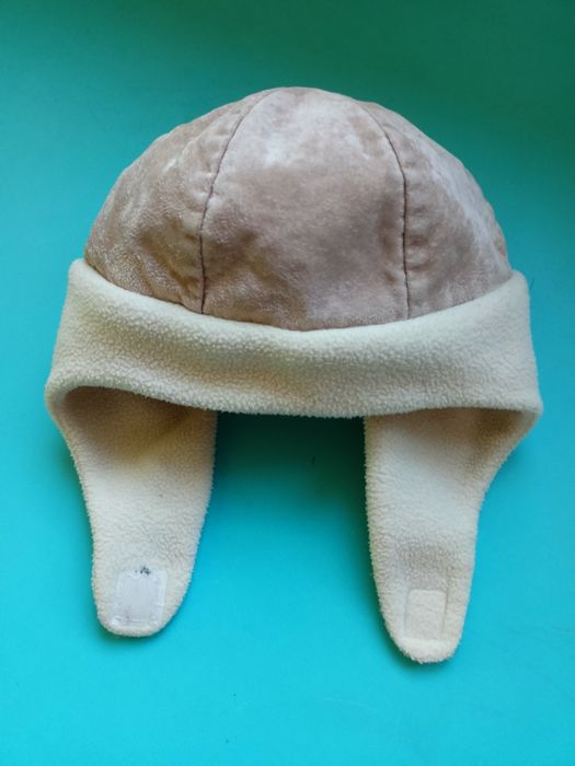 Czapka uszatka pilotka beżowa rozm. 86-92