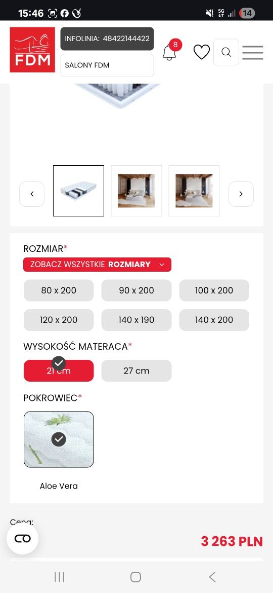 Materac 160*200 firmy FDM