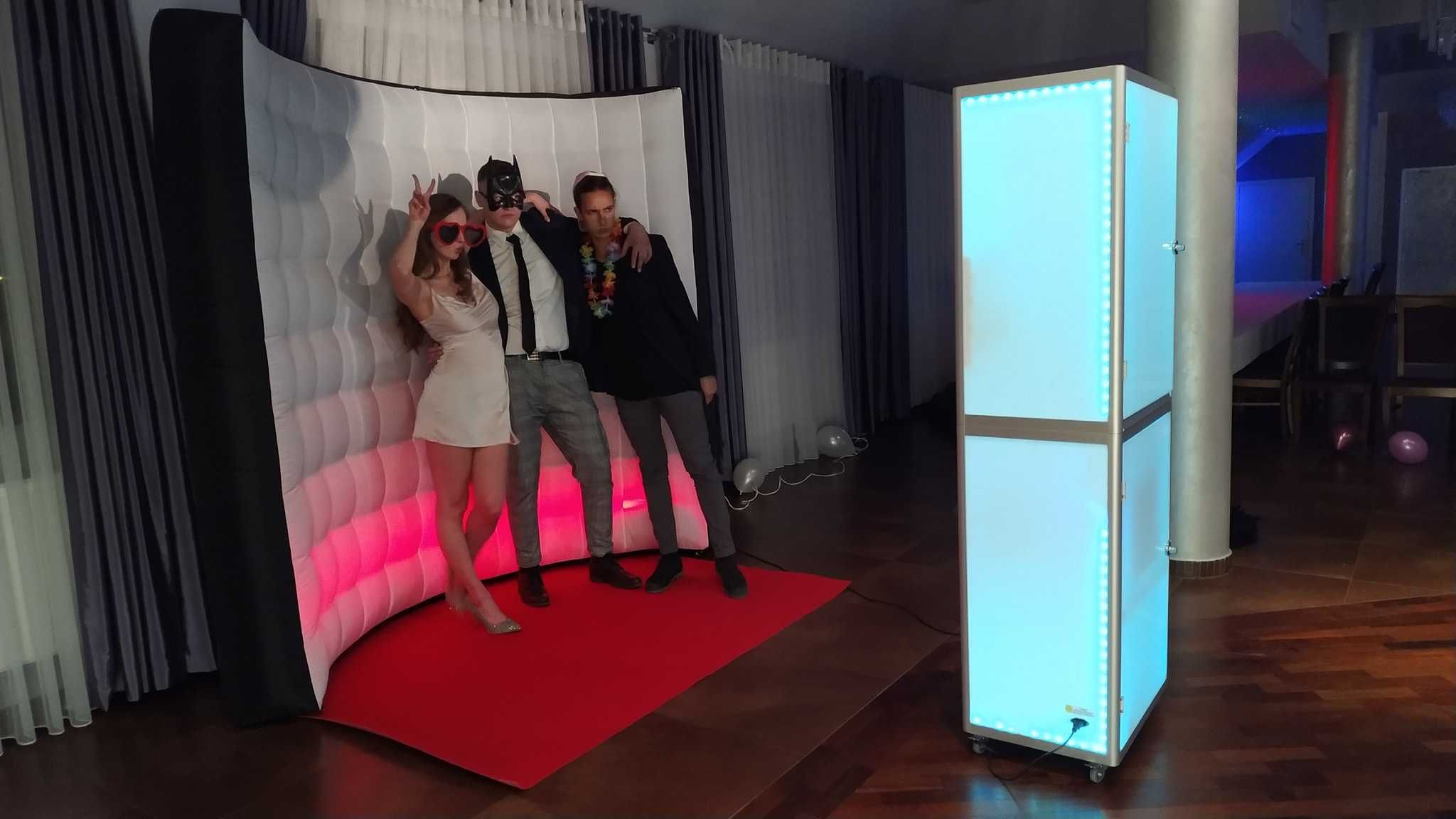 Fotobudka  Fotobudka 360 Bialy Mis Ciężki Dym Fontanny Iskier Napis NE