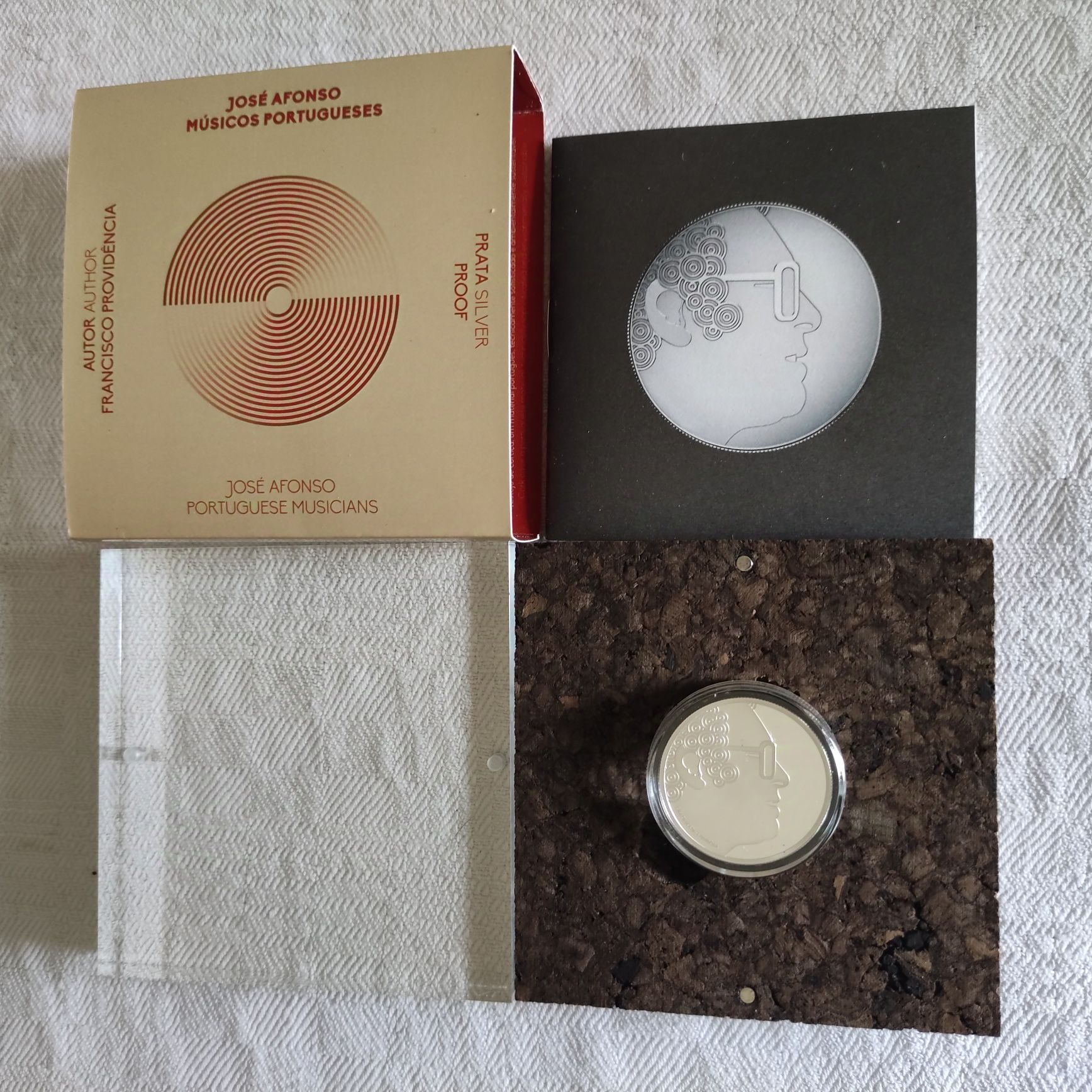 Moeda Comemorativa Proof Jose Afonso - Musicos Portugueses - Prata