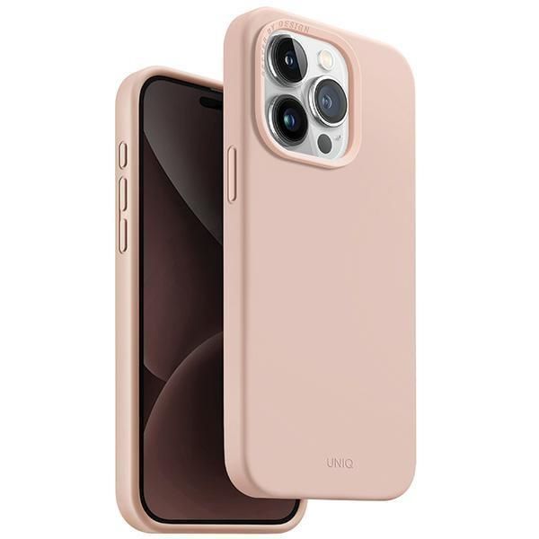 Etui UNIQ Lino Hue iPhone 15 Pro 6.1'' różowy, Eurozawieszka, Pudełko