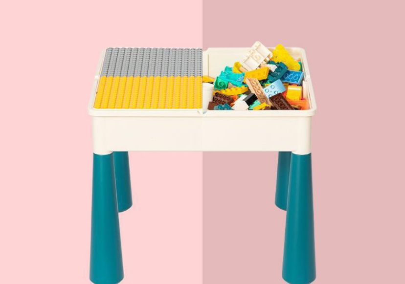 Ігровий столик з конструктором лего з стільцем,+200 деталей