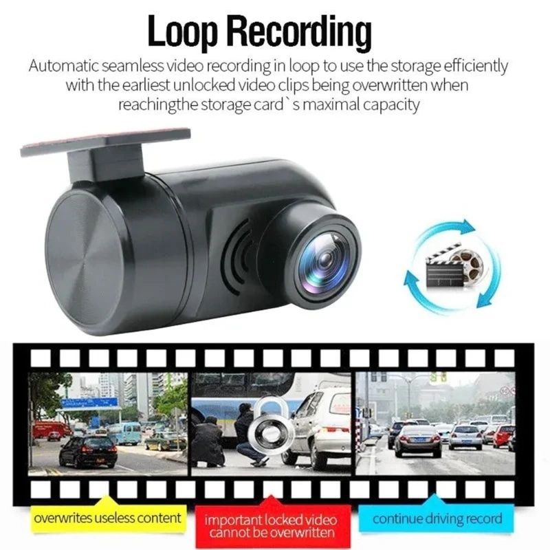 ADAS Dashcam HD 1080P USB Car DVR Camera gravação loop G-Sensor NOVO