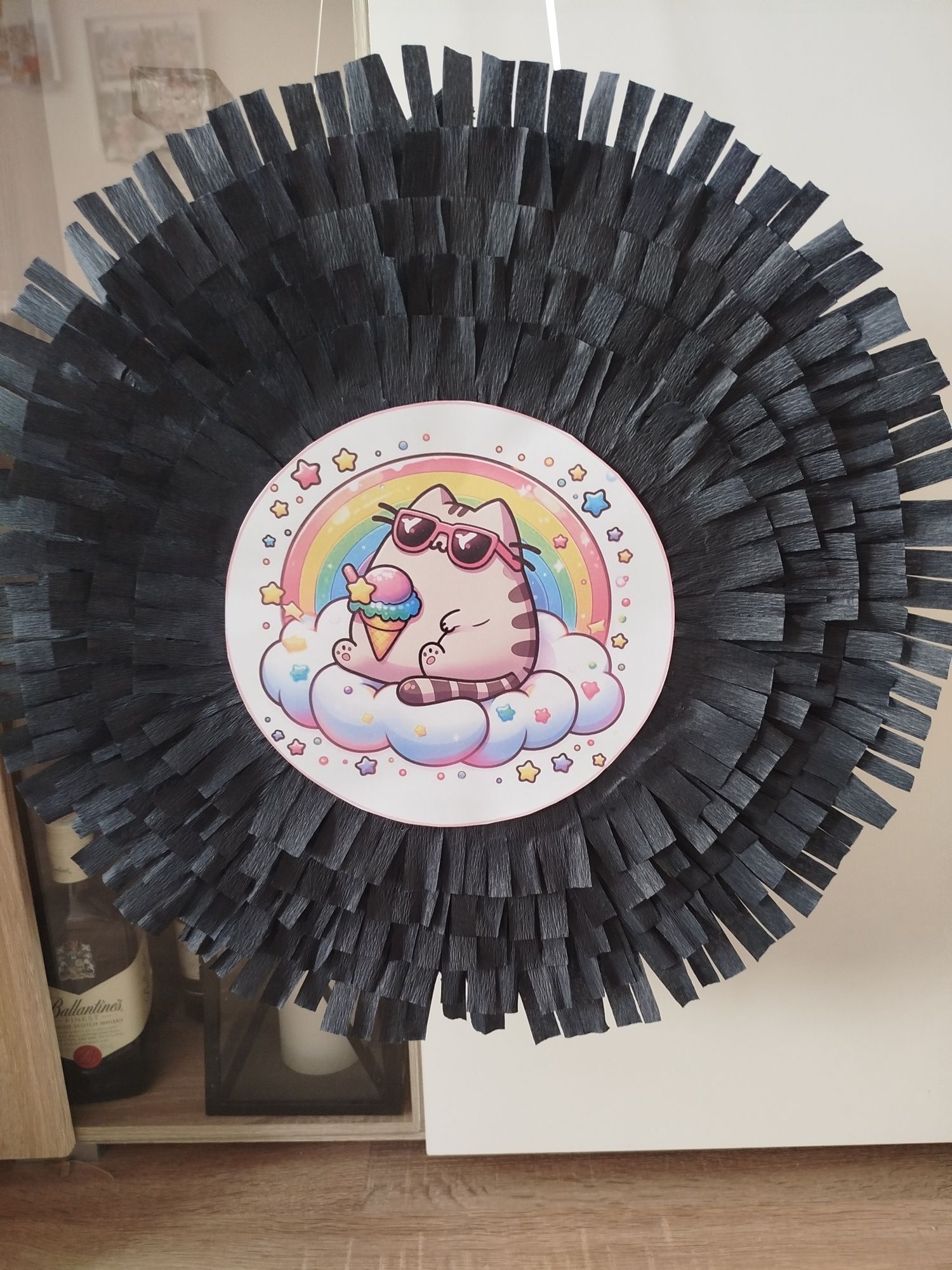 Piniata z kotem pusheen czarna