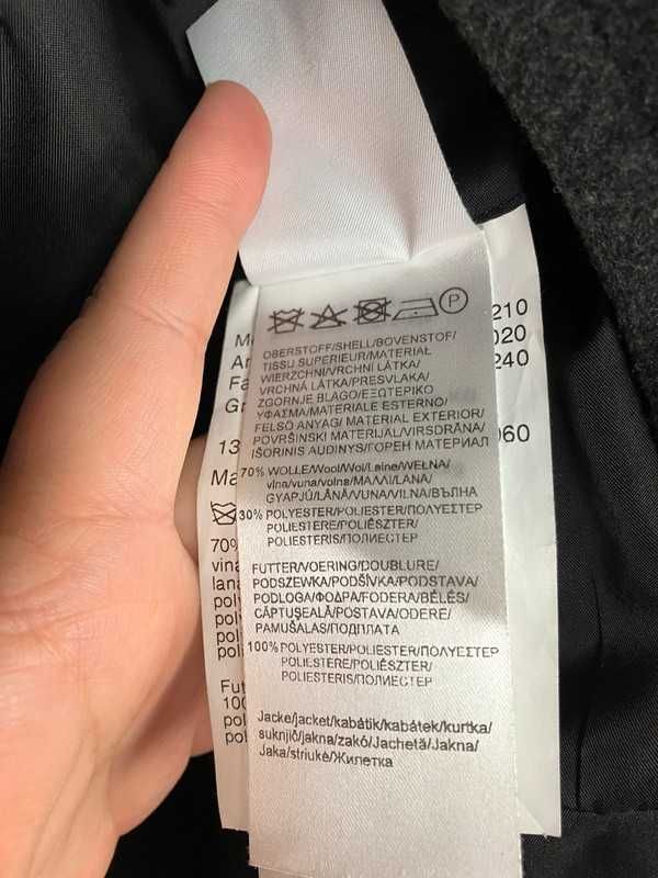 Montego wełniany szary płaszcz rozm 48 4XL wool plus size