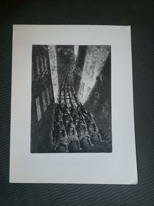 Grafika Maciej Makarewicz Wymarsz piechoty z Krakowa we wrześniu 1939