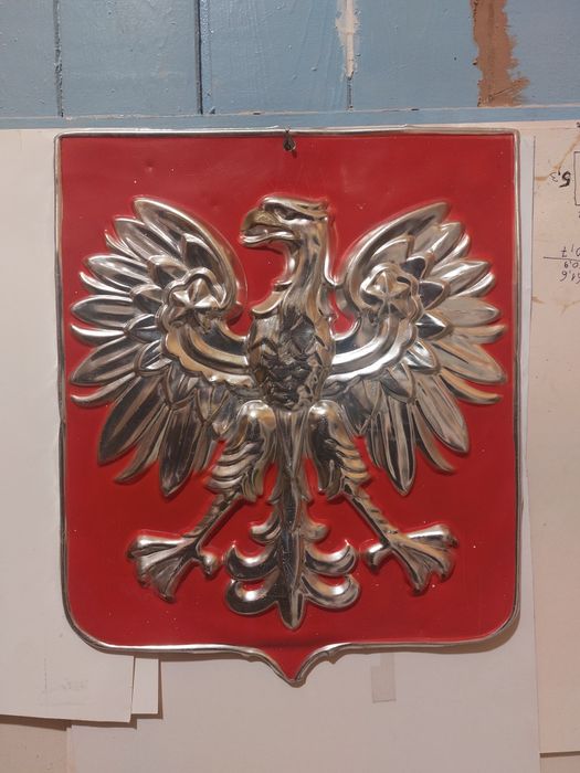 Godło Polski PRL, aluminium