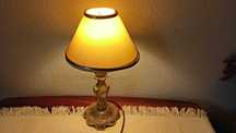 Lampka nocna PRL, mosiądz, 30 cm, vintage