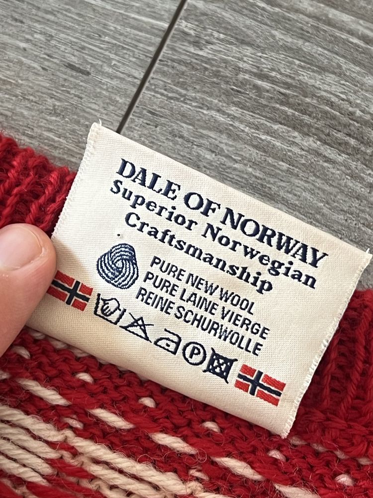 Bardzo Rzadki Luxury Sweter Dale of Norway Knit 100% Wełna Kardigan