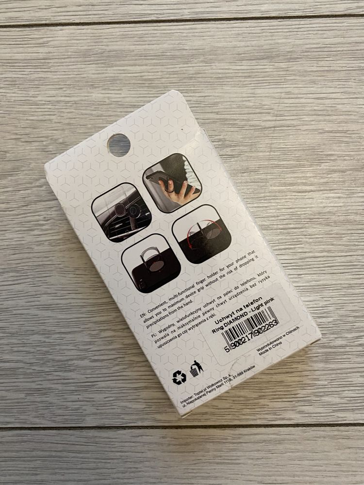 Uchwyt na telefon blyszczacy Ring Holder z podstawka cyrkonie