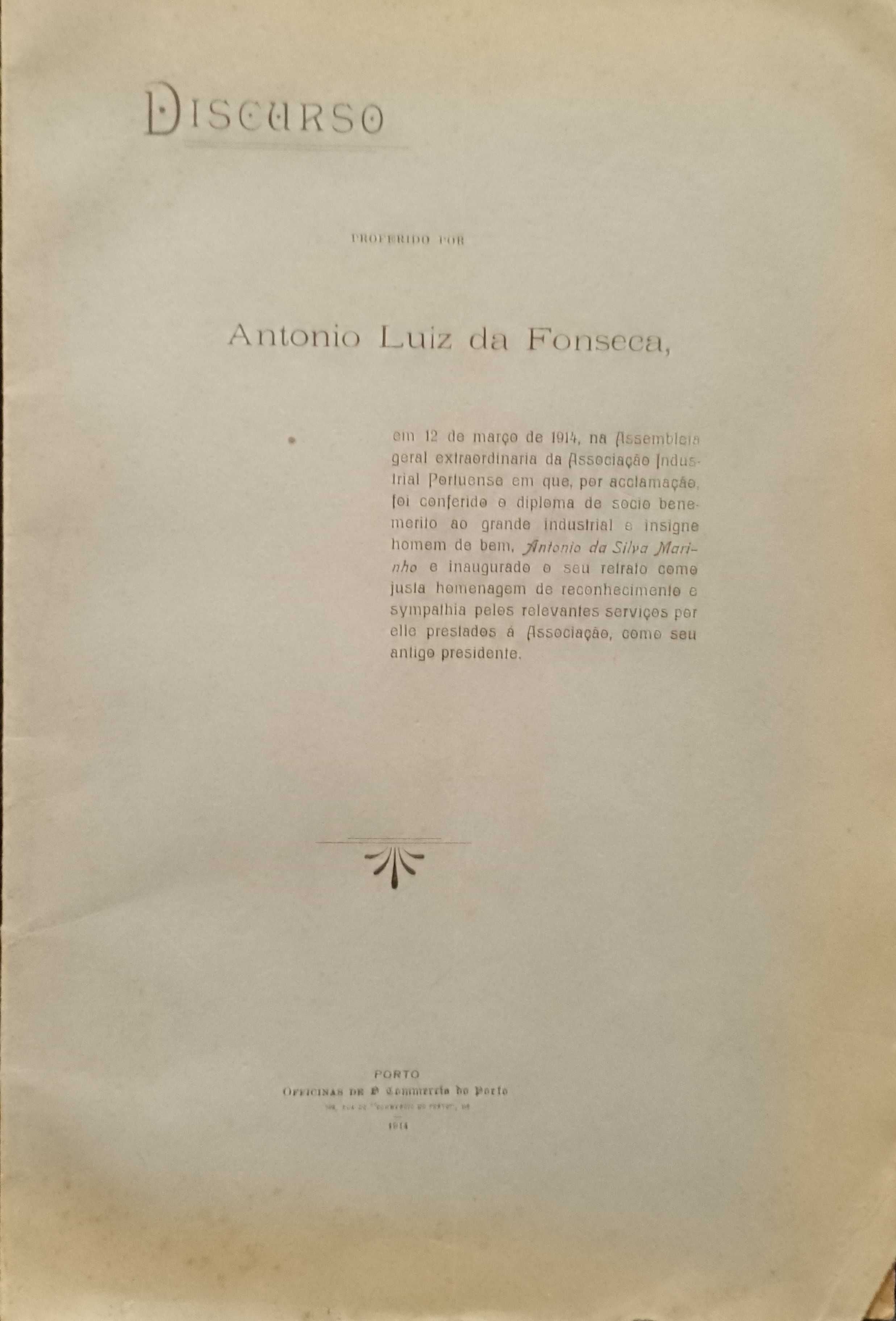 Discurso 1914 António Luiz da Fonseca