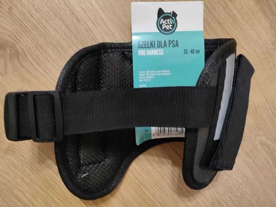 Szelki dla psa Activ Pet 35-40 cm czarno-szare nowe