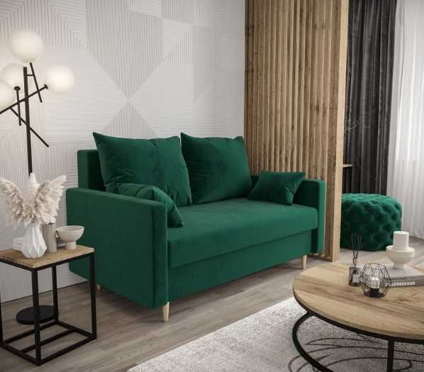 Sofa Kanapa Dwuosobowa 155CM Z Funkcją Spania Pojemnikiem Bari RS01