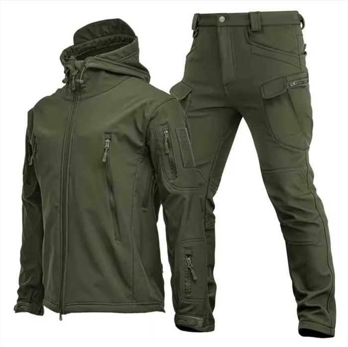 Тактическая куртка штаны костюм черный SoftShell Софтшел мужской спорт