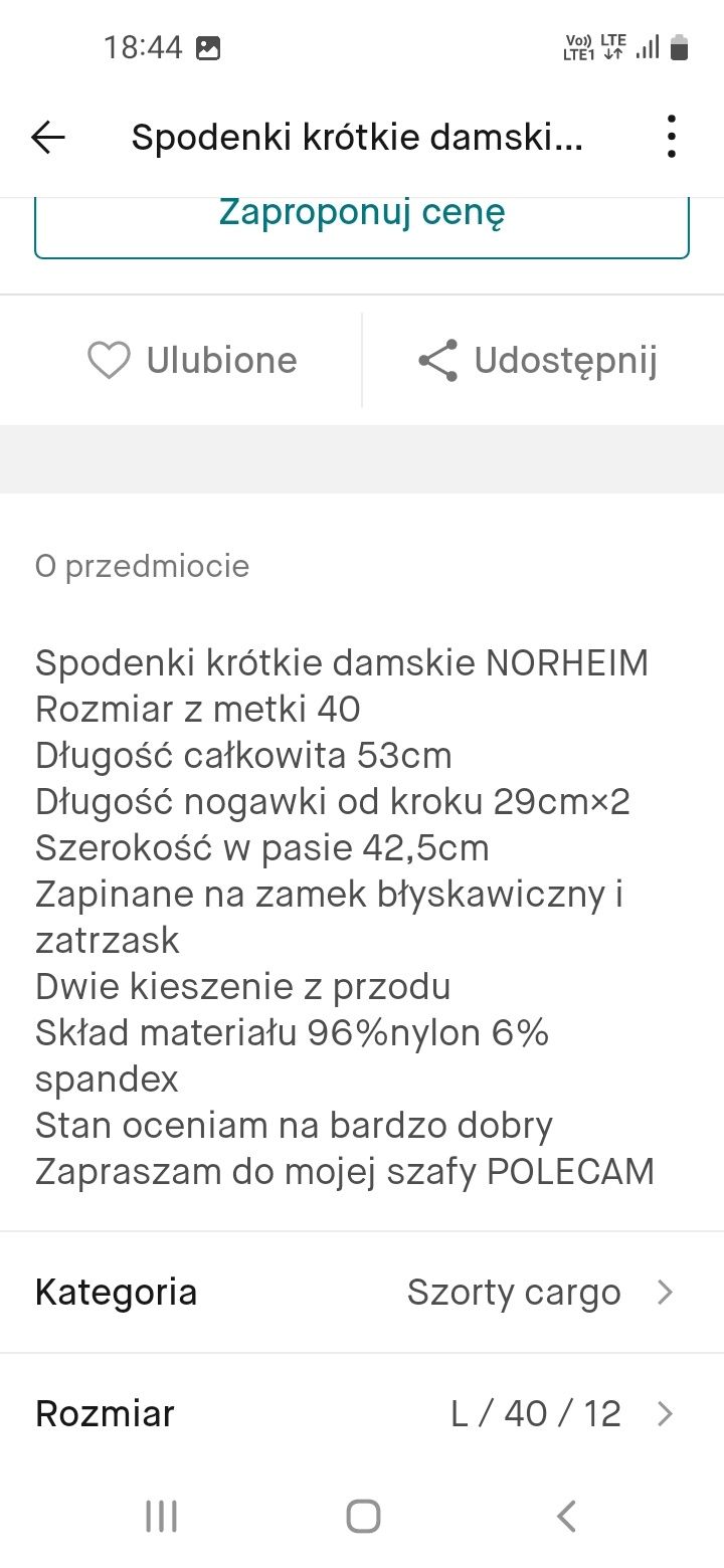 Spodenki  damskie Norheim w rozmiarze L