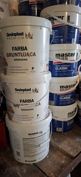 Gładź, farba, tynk,klej do płytek itp.