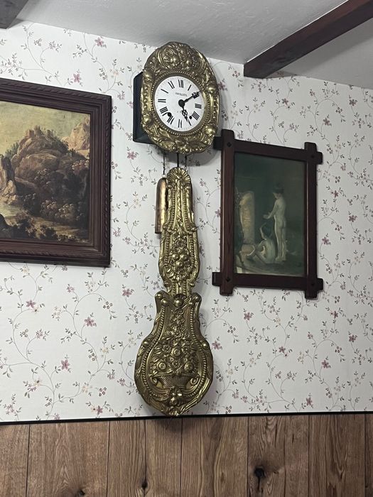 Bardzo stary Zegar francuski wiszacy Fouilleul kompletny