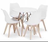 Zestaw Stół 80 cm + 4 Krzesła Atte