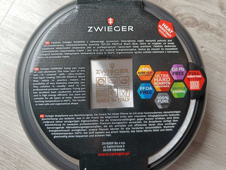 NOWA Patelnia Zwieger Diamond 28 cm Głęboka Made in Italy