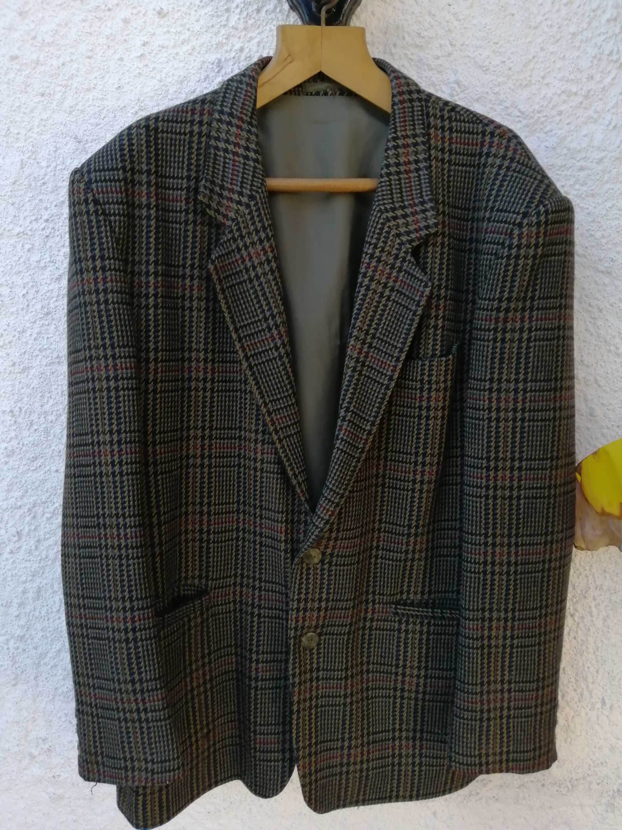 Blazer príncipe de Gales tons castanho/verde