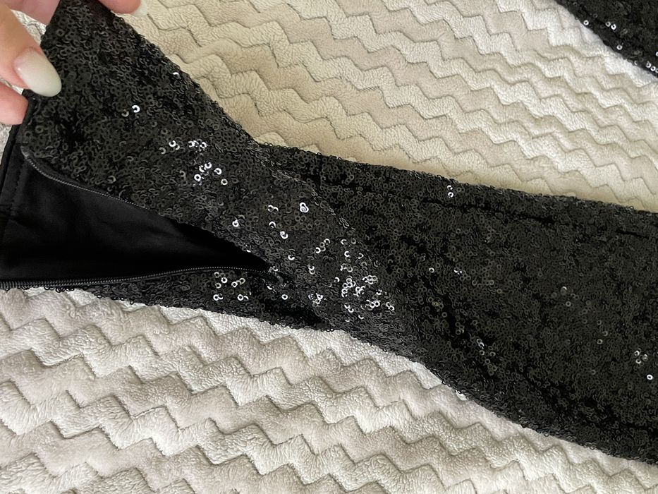 Чорні штани з паєтками H&M • Розмір 36 (S)