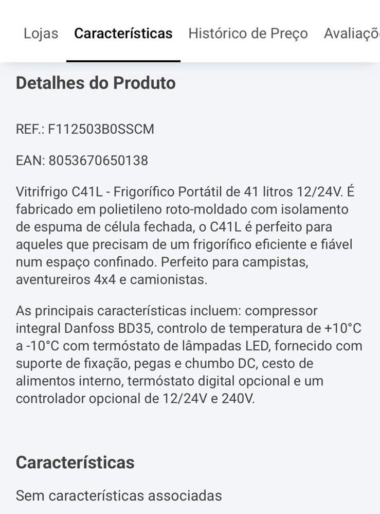 Frigorífico para camião/caravana