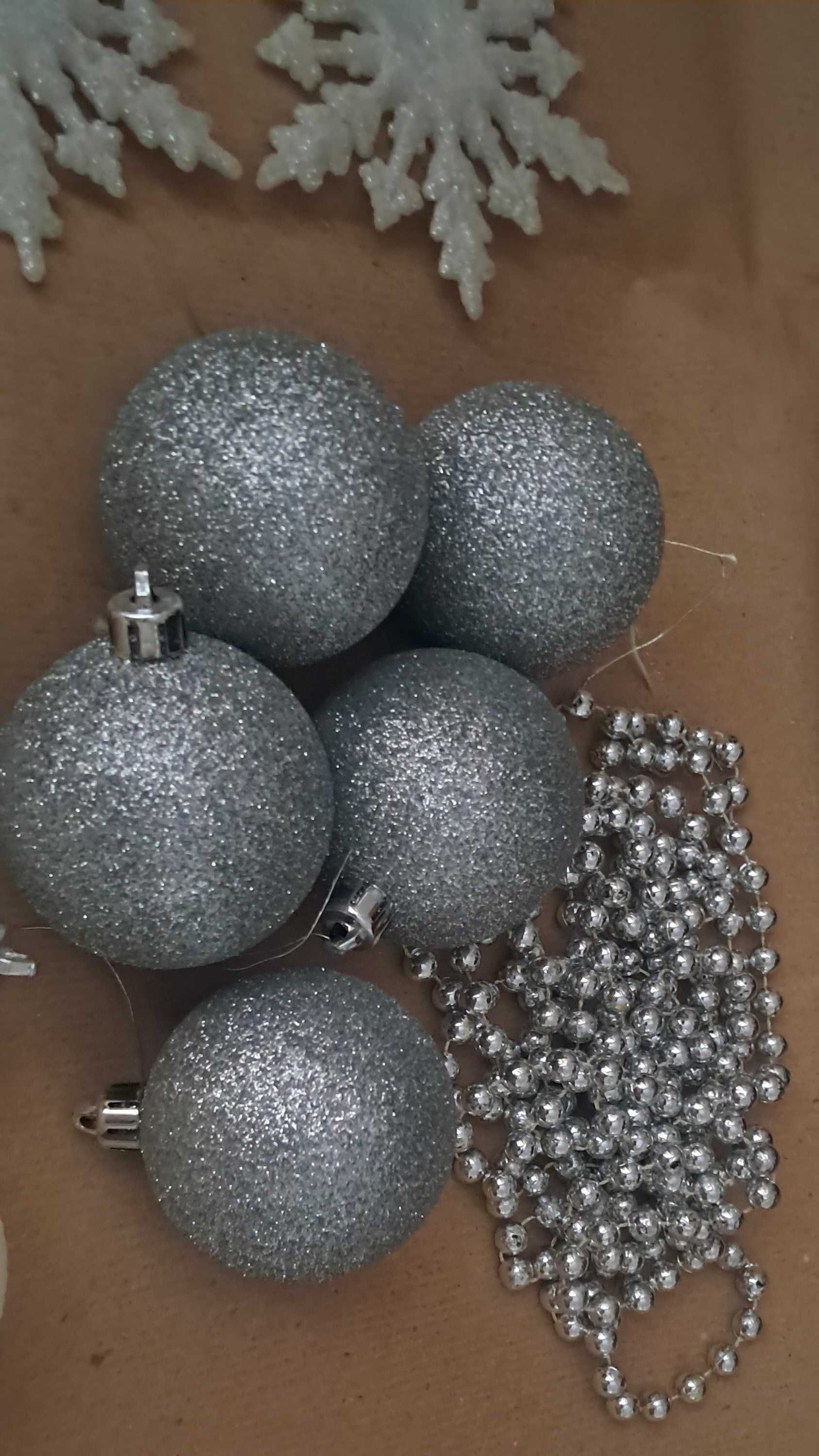 Conjunto decoração prateada árvore de natal