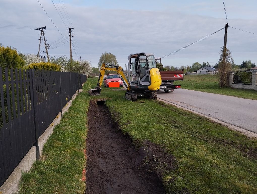 Usługi koparką, Usługi transportowe, Wykopy pod przyłącza, wywóz ziemi