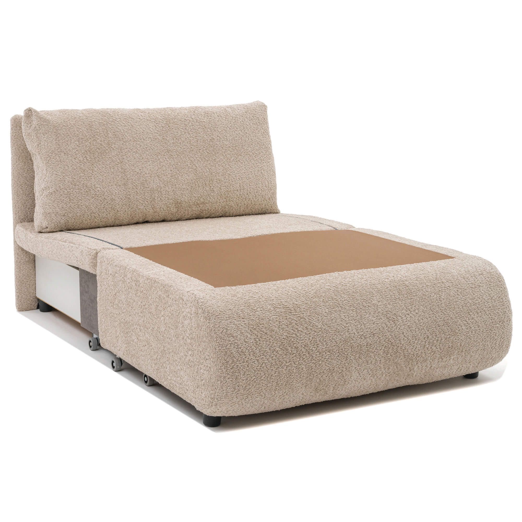 Sofa amerykanka MEG beżowa tkanina boucle