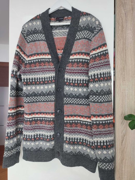 Męski kardigan wełniany