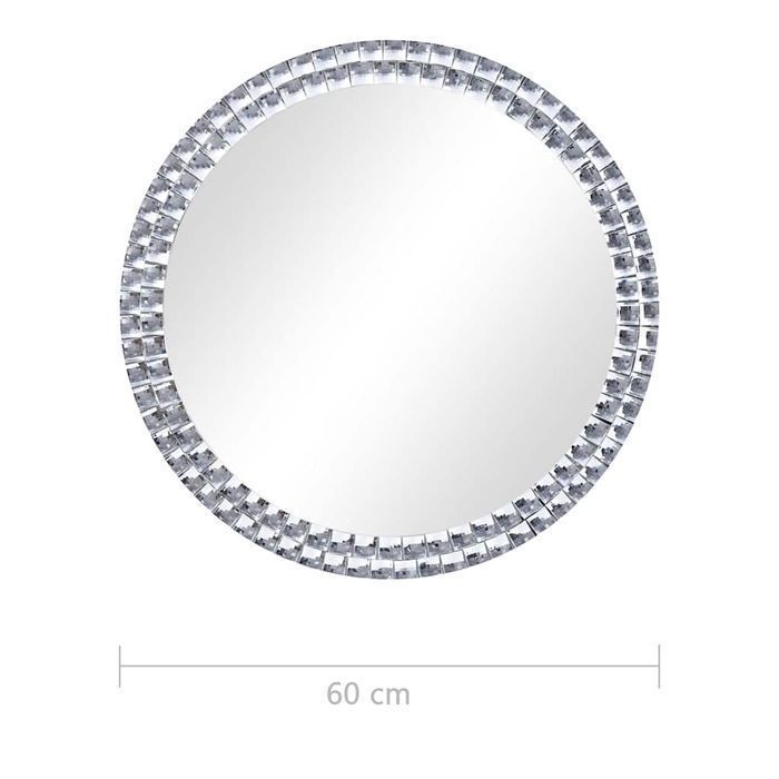 vidaXL Lustro ścienne, 60 cm, szkło hartowane