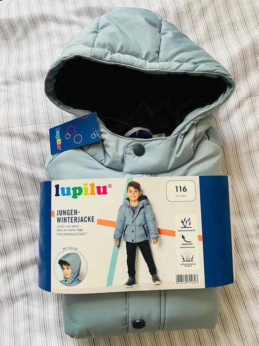 Kurtka dziecięca z kapturem dla chłopca, watowana. Z metkami! Okazja!